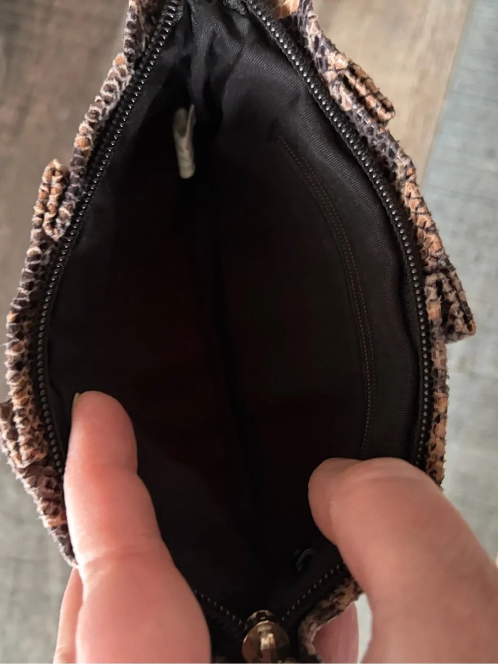 Snake Print Wristlet Clutch Faux Leather Small Zipper Pouch